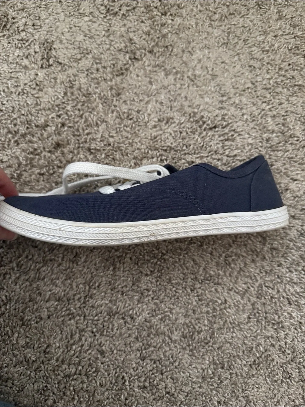 Mossimo Supply Co. Navy Canvas Low-Top Sneakers with White Laces